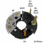 Retificador do alternador 55A / 65A Bosch K1 Audi 80 Case Caterpillar Cummins Volkswagen Fox Golf Passat Santana Volvo 740 940 - ligações
