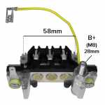 Retificador do alternador 55A / 75A / 80A Iskra AAK Doosan John Deere Liebherr Massey Ferguson Valtra - ligações