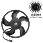 Eletroventilador do radiador 12V 5 pás diâmetro 295mm aspirante Bosch GPC Volkswagen Santana Quantum (com ar-condicionado)