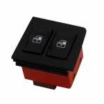 Botão/Interruptor de vidro elétrico duplo 6 terminais porta dianteira lado esquerdo LED vermelho Fiat Elba Fiorino Prêmio Uno
