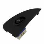 Botão/Interruptor de vidro elétrico simples 6 terminais porta dianteira lado direito LED laranja Fiat Palio Siena Strada