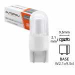 Lâmpada pingo / pingão (W2.1x9.5d) LED branca 12V 0.9W (equivalente a 9W) (esmagada)