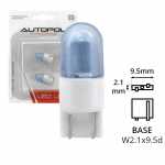 Lâmpada pingo / pingão (W2.1x9.5d) LED azul 12V 0.9W (equivalente a 9W) (esmagada)