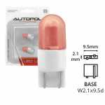 Lâmpada pingo / pingão (W2.1x9.5d) LED vermelha 12V 0.9W (equivalente a 9W) (esmagada)