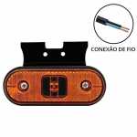 Lanterna lateral delimitadora LED 24V oval 120x46mm âmbar lado direito/esquerdo com suporte e conexão de fio universal unipoint original Facchini Gotti Rossetti São Pedro Schiffer