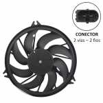 Eletroventilador do radiador com defletor 12V 8 pás diâmetro 394mm 240W aspirante Peugeot 206 (com ar-condicionado)