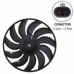 Eletroventilador do radiador 12V 11 pás diâmetro 345mm 160W soprante Valeo Ford EcoSport Fiesta (com ar-condicionado)