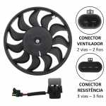 Eletroventilador do radiador com resistência 12V 11 pás diâmetro 280mm 228W aspirante Valeo Celta Life Spirit Super