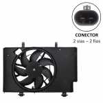 Eletroventilador do radiador com defletor 12V 7 pás diâmetro 342mm 206W aspirante Ford Fiesta Ka Hatch Sedan (com ar-condicionado)