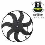 Eletroventilador do radiador 12V 7 pás diâmetro 392mm 250W aspirante Volkswagen Fox Gol Polo Saveiro SpaceFox Voyage G5 G6 G7 (com ar-condicionado)