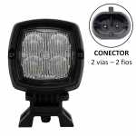 Farol auxiliar LED bivolt (4 LEDs) antineblina retangular 100x100mm lado esquerdo/direito universal