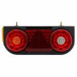 Conjunto de lanterna traseira LED 24V tricolor (âmbar / cristal / vermelha) com retrorrefletor com lanterna lateral lado esquerdo universal