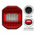 Lanterna traseira LED 12V bicolor (cristal / vermelha) com luz de placa lado direito/esquerdo universal