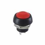 Botão/interruptor de buzina e esguicho universal redondo com retorno vermelho diâmetro 17.5mm para furo 12mm 10A 12Vdc / 10A 24Vdc / 4A 110Vac / 2A 220Vac