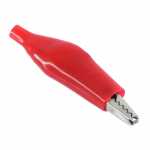 Garra clipe jacaré 44mm 5A com isolação vermelha para bateria