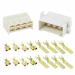 Kit chicote / conector desmontado macho / fêmea 8 vias 8 terminais 6.3mm tipo FASTON para som automotivo