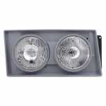 Farol principal duplo lado direito com lente de vidro para lâmpada H1 moldura cinza Volkswagen 13180 13190 15190 17180 17190