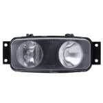 Farol auxiliar de milha (longo alcance) duplo lado direito com lente de vidro para lâmpada H1 sem soquete Scania Série 4 P94 P114 P124 R114 R124 R164 T114