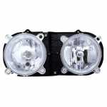 Farol principal duplo horizontal lado esquerdo com lente de policarbonato para lâmpadas H7 Ford Cargo