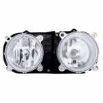 Farol principal duplo horizontal lado direito com lente de policarbonato para lâmpadas H7 Ford Cargo