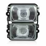 Farol principal duplo lado direito com lente de vidro para lâmpadas H4 e H1 com suporte de plástico Ford F1000 F4000