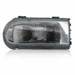 Farol principal do lado esquerdo com lente de vidro para lâmpada H4 com máscara metalizada Volkswagen Gol Saveiro Parati G2