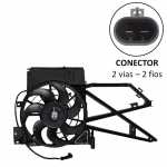 Eletroventilador do radiador com defletor 12V 7 pás diâmetro 325mm 160W aspirante Bosch GPB Chevrolet GM Vectra (com ar-condicionado)