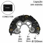 Retificador do alternador 90A Bosch KCB1 Ford Cargo New Holland colheitadeira pá carregadeira Valtra trator - ligações