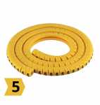 Número 5 - Pacote anilha gravada identificador marcador de fios e cabos 0.75mm até 4mm