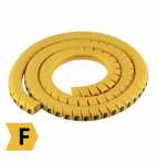 Letra F  - Pacote anilha gravada identificador marcador de fios e cabos 0.75mm até 4mm