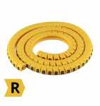 Letra R - Pacote anilha gravada identificador marcador de fios e cabos 0.75mm até 4mm