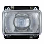 Farol principal lado direito/esquerdo com lente de vidro para lâmpada H1 sem meia-luz com aro cromado suporte metálico Mercedes-Benz