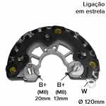 Retificador do alternador 70A / 80A / 90A Bosch KCB1 Toyota Corolla Fielder Hilux SW4 - ligações