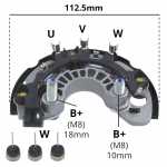Retificador do alternador 100A Delco Remy Chevrolet GM Cruze Onix S10 Sonic Tracker TrailBlazer