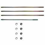 Kit parafuso prisioneiro com arruela de pressão e porca para fechamento dos mancais do motor de partida Bosch KB (grande) Caterpillar Mercedes-Benz Scania Volvo