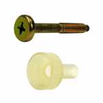 Kit parafuso cabeça cilíndrica com bucha isolante de náilon para fixação do regulador de voltagem no alternador Delco Remy / Arno (ano anterior a 1984) 20SI / 21SI / 22SI / 30SI / 33SI / 34SI / 35SI / 36SI Chevrolet GM Chevette Chevy Kadett Monza Opala