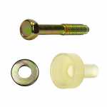 Kit parafuso cabeça sextavada com bucha isolante de náilon para fixação do regulador de voltagem no alternador Delco Remy / Arno (após ano 1984) 20SI / 21SI / 22SI / 30SI / 33SI / 34SI / 35SI / 36SI Chevrolet GM Chevette Chevy Kadett Monza Opala