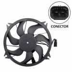 Eletroventilador/ventoinha do radiador com defletor 12V 7 pás diâmetro 400mm 288W aspirante Citroën C4 C5 Xsara Picasso Peugeot 307 308 (com ar-condicionado)