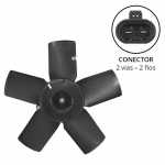 Eletroventilador/ventoinha do radiador 12V 5 pás diâmetro 305mm 252W aspirante Bosch Chevrolet Corsa Pick-up Sedan Wagon Tigra (com ar-condicionado)