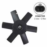 Eletroventilador/ventoinha do radiador 12V 6 pás diâmetro 306mm 210W Chevrolet GM Corsa