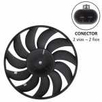 Eletroventilador/ventoinha do radiador 12V 11 pás diâmetro 345mm 160W soprante Valeo Ford EcoSport Fiesta (com ar-condicionado)