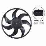 Eletroventilador/ventoinha do radiador 12V 7 pás diâmetro 390mm 90W aspirante Volkswagen Fox Gol Saveiro G5 Voyage (sem ar-condicionado)