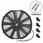 Eletroventilador axial do radiador 12V 10 pás diâmetro 256mm (11 polegadas) 80W aspirante universal (sem ar-condicionado)