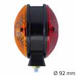 Lanterna dianteira bicolor redonda com suporte Ø 92 mm lado direito/esquerdo universal