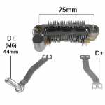 Retificador do alternador 65A Mitsubishi L200 L300 Pajero Hyundai Galloper H100 HR Porter - ligações