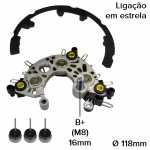 Retificador do alternado 90A / 110A / 120A Bosch B5 Fiat Ducato Iveco Daily Mercedes-Benz Sprinter Nissan March Versa Peugeot Boxer Renault Clio Duster Kangoo Logan Mégane Sandero Symbol Volkswagen CrossFox Gol Saveiro SpaceCross SpaceFox Up! Voyage G5 - 