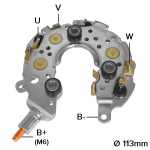 Retificador do alternador 80A / 85A / 90A Denso Toyota Hilux SW4 - ligações