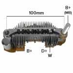 Retificador do alternador 40A / 45A Mitsubishi Fuso Canter - ligações