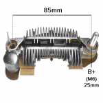 Retificador do alternador 50A Mitsubishi L200 L300 - ligações
