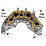Retificador do alternador 70A / 95A Delco Remy 11SI Cummins QSC - ligações